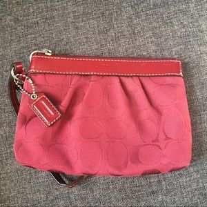 EUC Authentic Coach Wristlet - Maroon